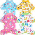 XPUDAC 4 Pieces Dog Pajamas for Small Dogs Boy Girl Soft Stretchy Pjs Onesies Puppy Clothes for Dog Cat Pet Outfits, X-Small