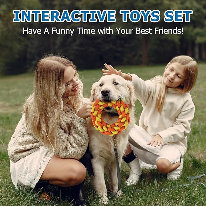 Aitmexcn Dog Rope Toys for Medium and Small Aggressive Chewers, 6 Pack Heavy Duty Puppy Toys for Large, Dental Cleaning Chew Toys, Tug Toy for Boredom, 100% Cotton Indestructible Pet Toy