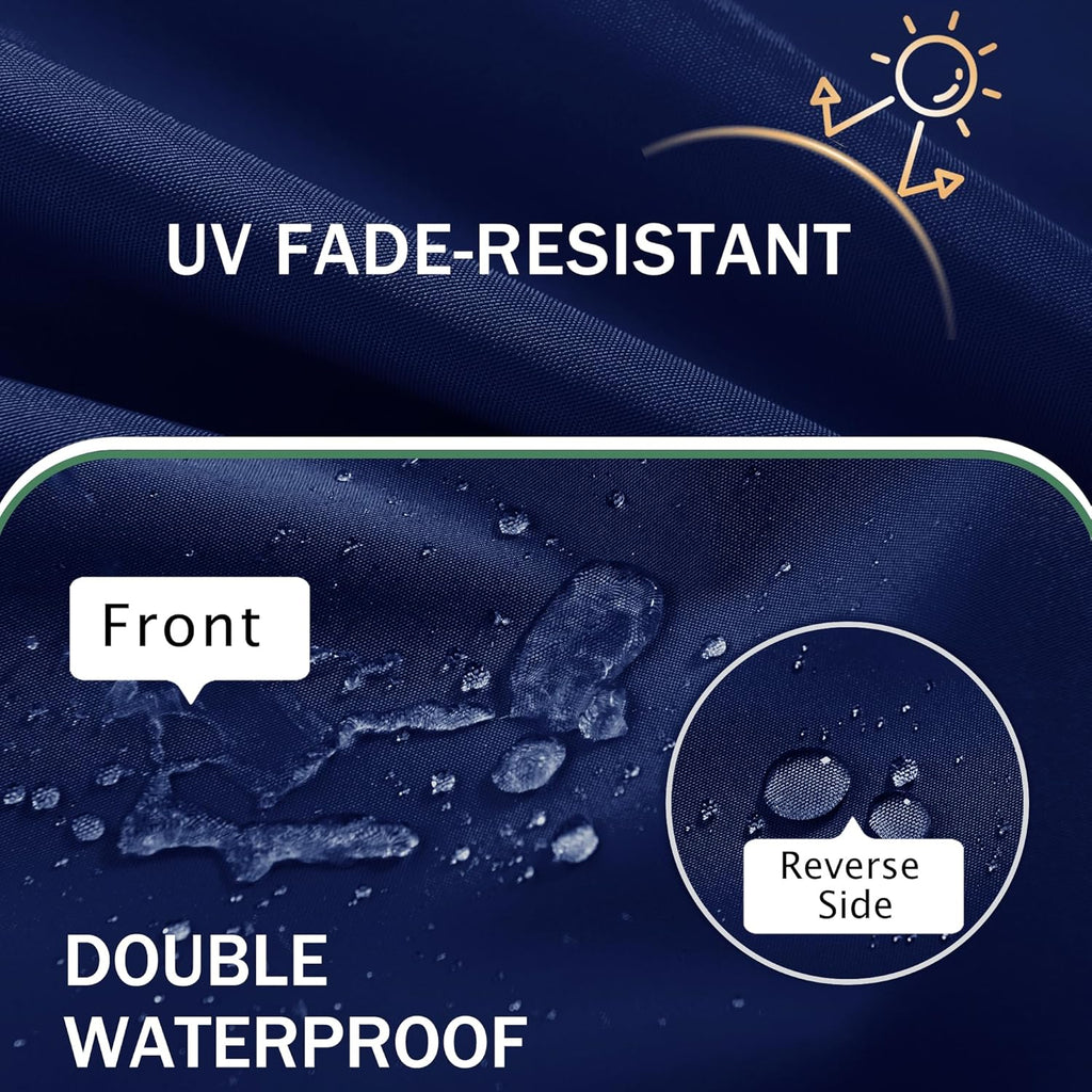 Outdoor Chair Cushions Set of 2: Waterproof & Fade Resistant Deep Seat Cushion for Patio Furniture - 24 x 24 x 3 Inch Chair Pads with Ties and Hidden Zipper - Patio Chair Cushion Replacement, Navy