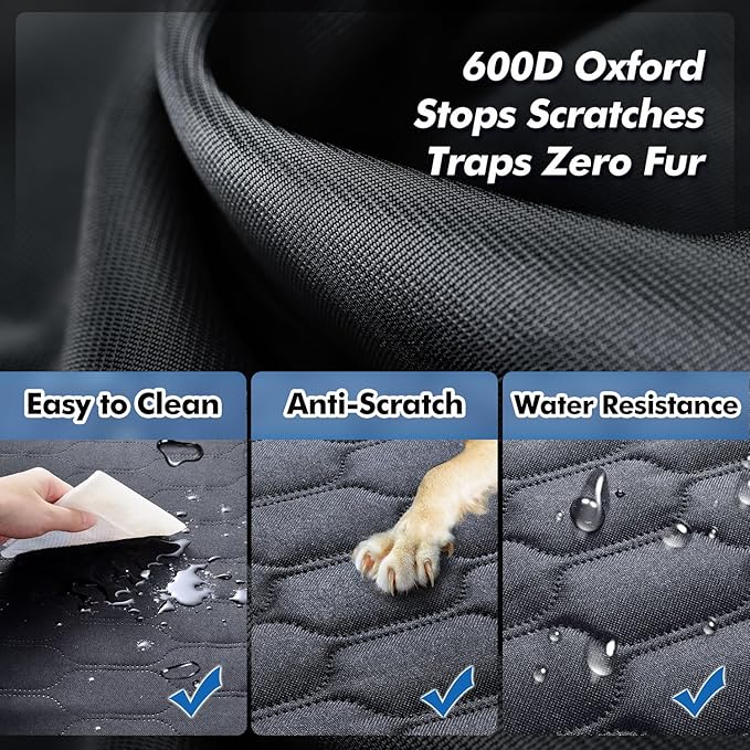 3-in-1 Convertible Dog Car Seat Extender & Booster Seat – 400lb Capacity, Waterproof 600D Oxford with Hard Bottom, Scratch-Proof Hammock for Cars & SUVs