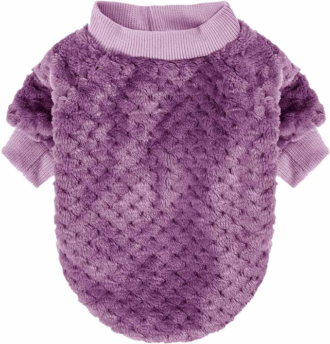 Dog Sweater, 2 or 3 Pack Dog Sweaters for Small Medium Dogs or Cat, Warm Soft Flannel Pet Clothes for Dogs Girl or Boy, Dog Shirt Coat Jacket (XX-Small, Burgundy+Rosy)