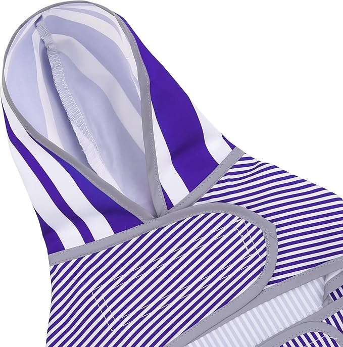 Dog Raincoat for Small Dogs Puppies Waterproof Hooded Rain Jacket with Reflective Strips Leash Hole & Poncho Adjustable Fit (Bluestripe,S)