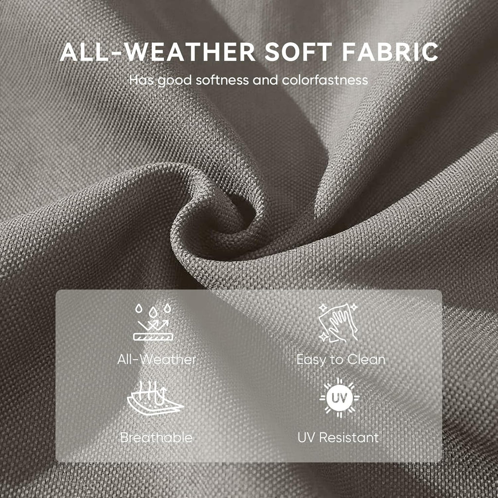 Outdoor Rattan Chair Cushions 2 Packs - Outside High Back Comfortable Thickened Pillow 22x24 with Zipper Cover for Patio Rocking Swivel Chairs Loveseat Sofa – Grey/Crescent