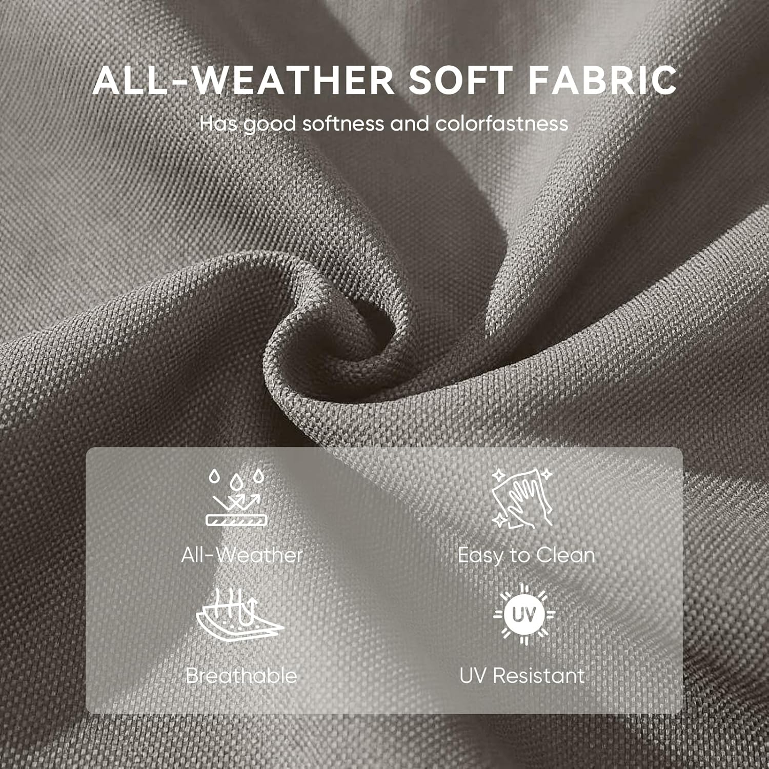 9-Piece Outdoor Patio Cushion Set - Fade & Water Resistant with Removable Olefin Cover, 22x24x4 Inch Memory Foam Cushions for Wicker Sectional Sofa – Grey/Crescent