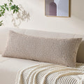 Decorative Lumbar Pillow Cover 14x36 Beige Striped Wool Long Body Pillow Neutral Textured Boho Lumbar Throw Pillow Cushion Covers for Modern Farmhouse Sofa Bed Living Room Decor SY011-A14