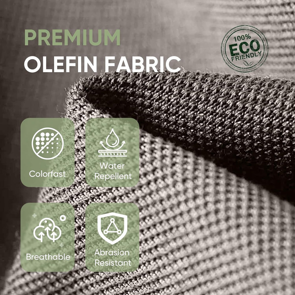 Outdoor Chair Cushion Set of 3, Waterproof Outdoor Seat Cushions 25x22, Patio Chair Cushions for Outdoor Furniture, Couch Cushion Replacement, Include 3 Back & 3 Seat Cushions, Button/Beige