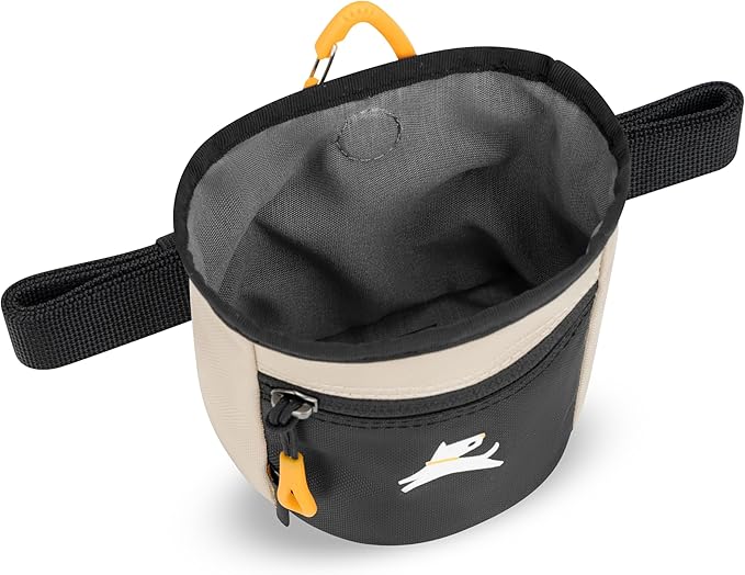 OllyDog Goodie Treat Bag, Dog Treat Pouch, Waist Belt Clip for Hands-Free Training, Magnetic Closure, Dog Training and Behavior Aids, Three Ways to Wear (Con Leche)