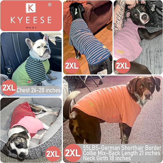 KYEESE 3Pack Dog Sweater Soft Dog Sweaters for Medium Dogs Girl Pullover Dogs Sweatshirt Lightweight Pet Fleece Sweater Comfy Pets Sweaters Pets Clothes with Sleeves Stretchy Pet Coat for Cold Weather