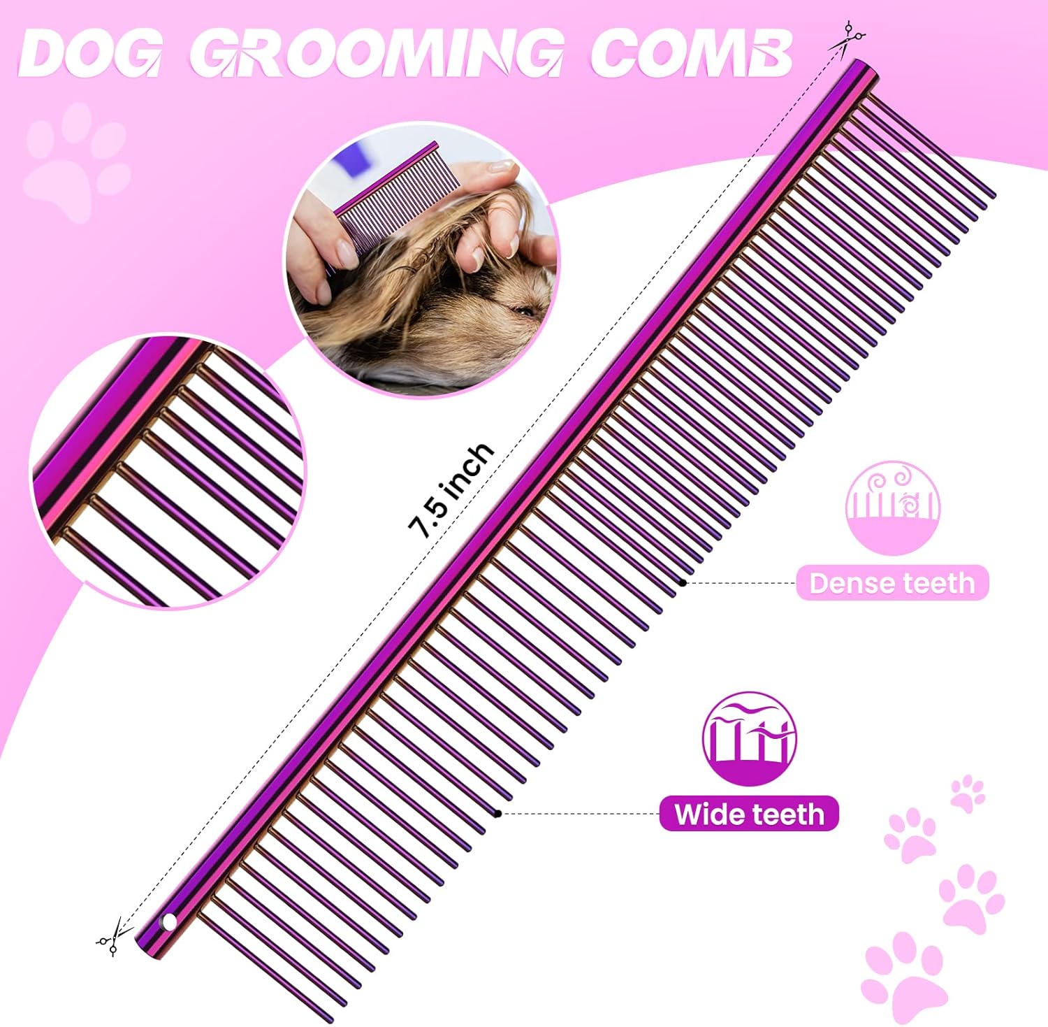 JASON Dog Grooming Scissors Kit, Professional 6 in 1 Dog Scissors Sharp Shears Set - Straight, Thinning, Chunker, Curved Shears and Comb for Long Short Hair for Dog Cat Pet