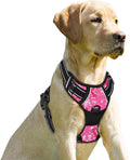 BARKBAY No Pull Dog Harness Front Clip Heavy Duty Reflective Easy Control Handle for Large Dog Walking(Pink camo,XS)