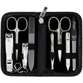 3 Swords Germany - brand quality 8 piece manicure pedicure grooming kit set for professional finger & toe nail care scissors clipper fashion leather case in gift box, Made in Solingen Germany (22009)