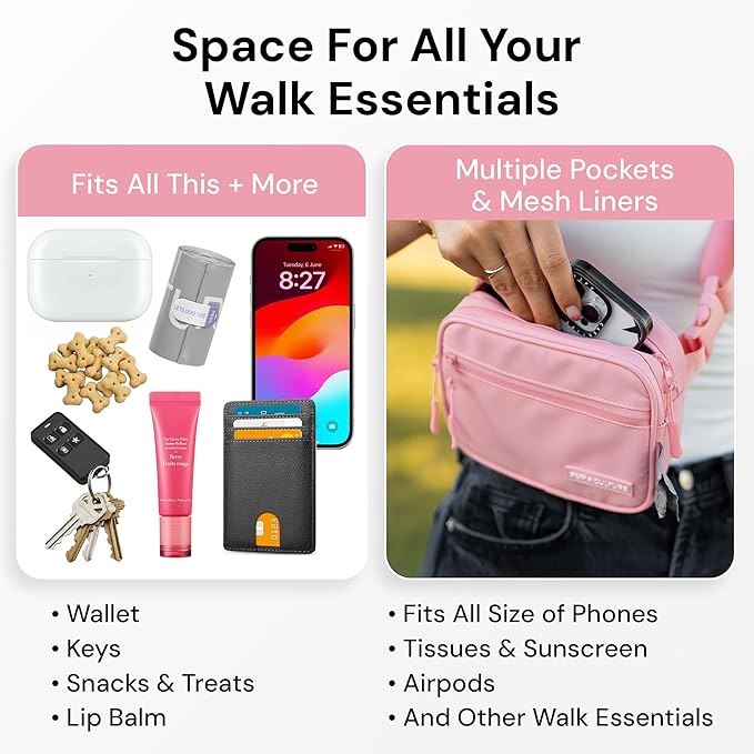 Pup Culture Dog Treat Pouch with Poop Bag Dispenser and Removable Treat Pouch | Cross Body Dog Walking Bag | The Perfect Puppy Training Tool and Even Better Gift