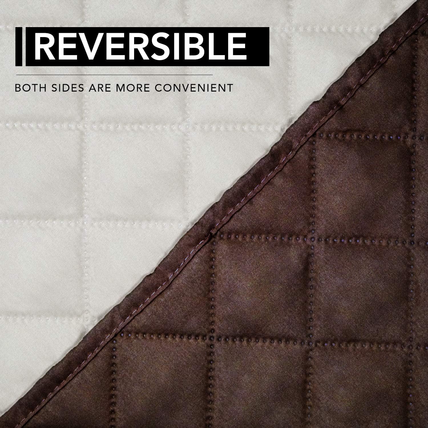 Easy-Going Oversized Recliner Cover Reversible Couch Cover Sofa Cover for Living Room Water Resistant Furniture Protector with Elastic Straps for Pets Dog (Oversized Recliner, Chocolate/Ivory)