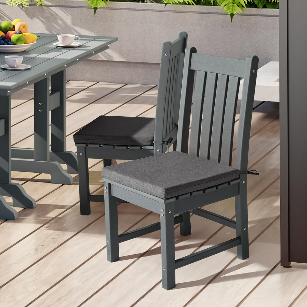 WestinTrends Solace Outdoor Patio Kitchen Dining Chair Square Seat Cushions Set of 4, 20 x 20, Grey