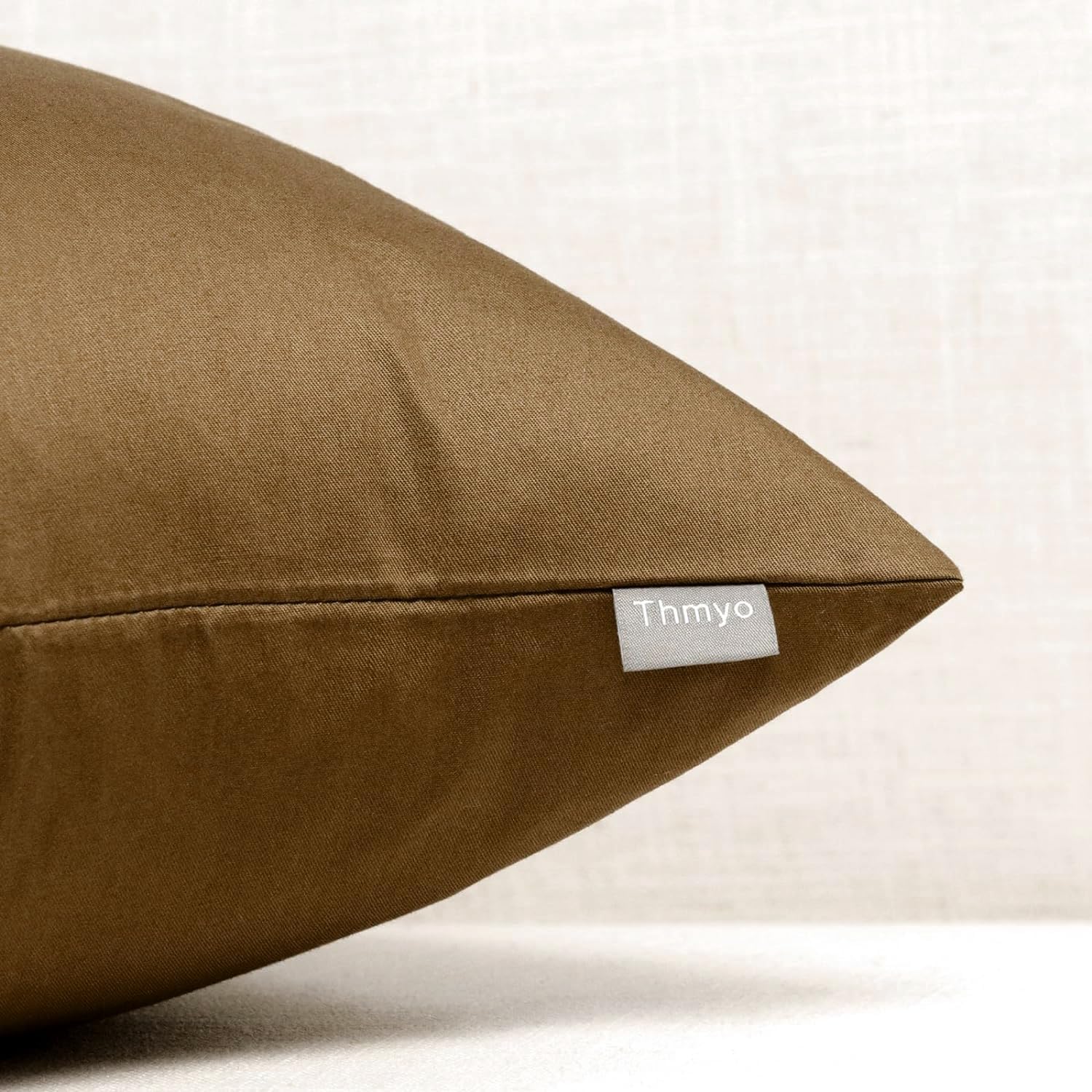 4-Pack 100% Cotton Comfortable Solid Decorative Throw Pillow Case,Thmyo Square Cushion Cover Pillowcase Sublimation Blank Pillow Covers DIY Throw Pillowcase for Couch(22x22 inch/ 55x55cm,Light Coffee)