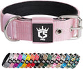 TSPRO Tactical Dog Collar 1.25 Inch Wide Thick Dog Collars with Heavy Duty Metal Buckle, Durable, Strong, Adjustable for Small Dogs (Pink S)