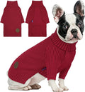 cyeollo Dog Sweater Pullover Turtleneck for Dogs Girl, Classic Knitwear Fall Winter Cold Weather Pet Clothes Warm Pet Apparel Small Medium Large Dog Sweaters, Burgundy M