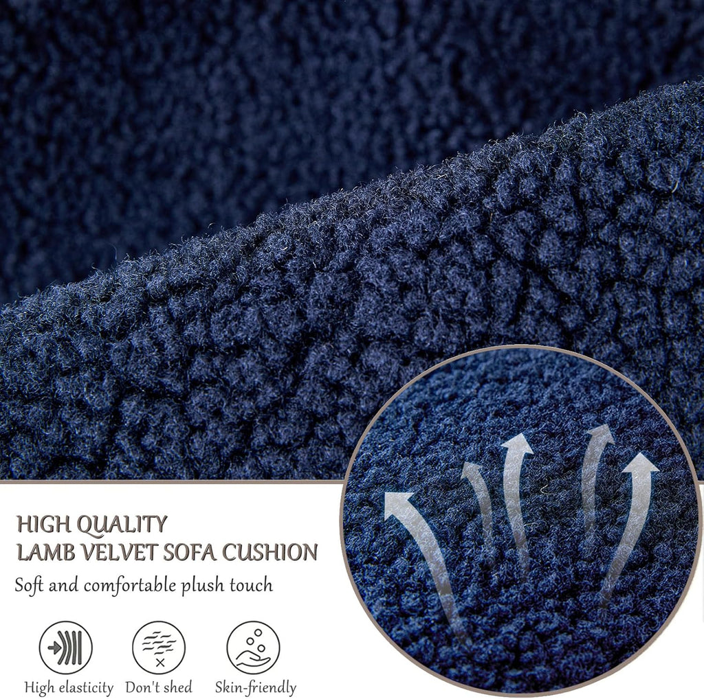 Armrest Cover, Recliner Chair Protector, Furniture Protector Slip, Side Storage Pocket, Stretch Armchair Couch Arm Rest Cover for Recliner, Chair, Sofa (Navy Blue,2 Seater(4pcs))