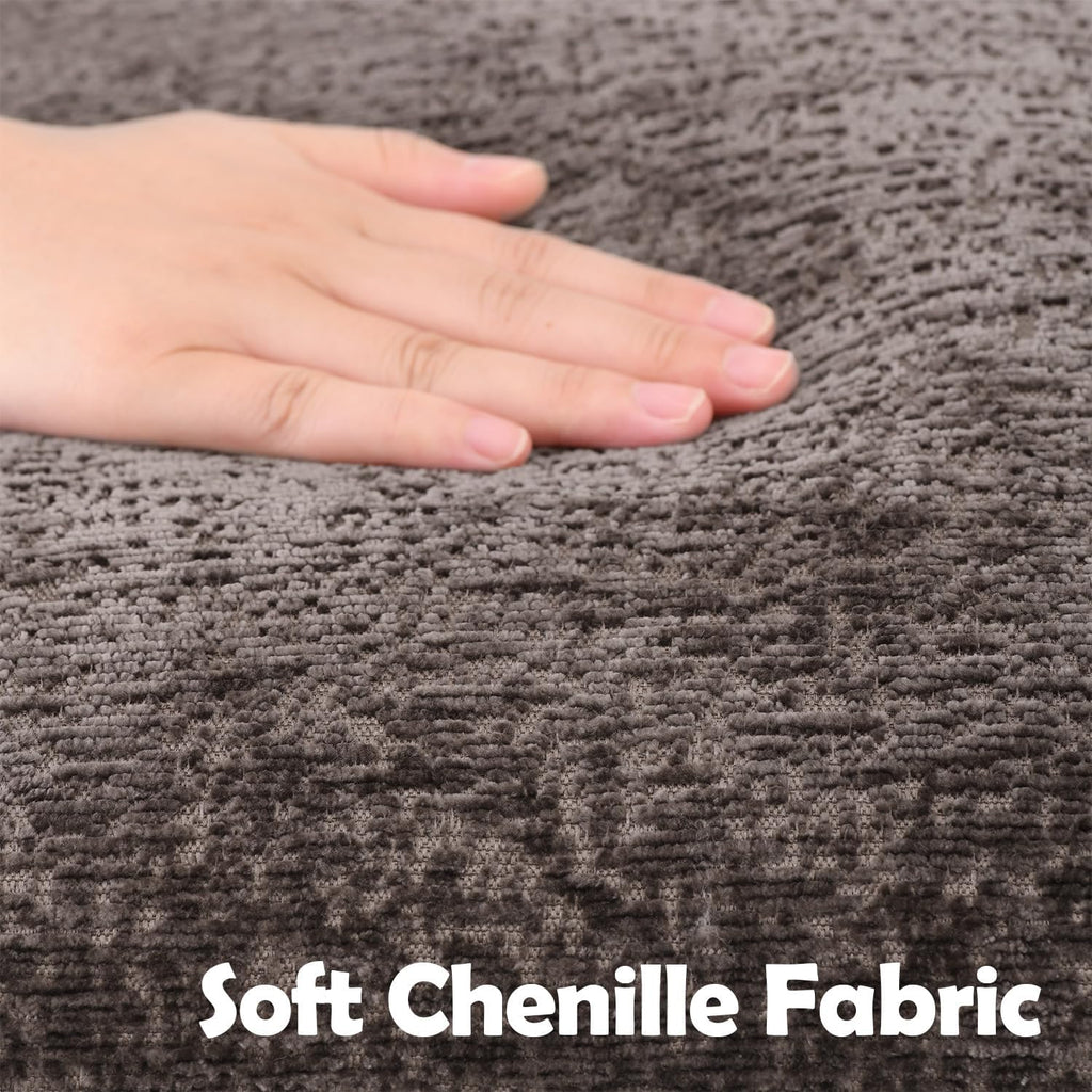 Pack of 2 Chocolate Brown Decorative Throw Pillow Covers 22x22 Cozy Soft Chenille Accent Vintage Square Couch Pillow Covers for Home Decor Bed Sofa Living Room