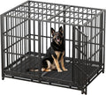 60 Inch Heavy Duty Indestructible Dog Crate Steel Escape Proof, Indoor Double Door High Anxiety Cage, Kennel with Wheels,Removable Tray,Extra Large XL XXL XXXL