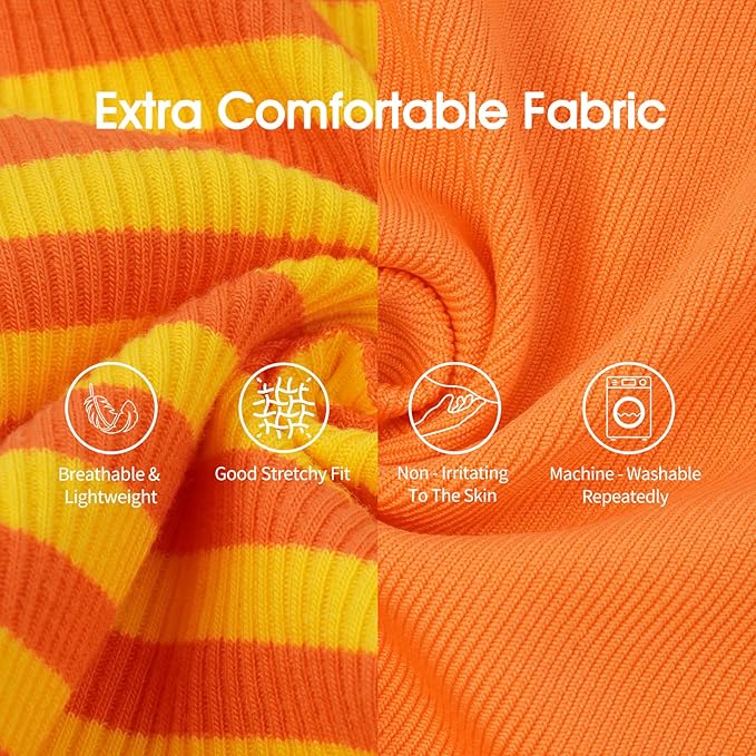 IECOii 2 Pack Dog T-Shirts for Small Medium Dogs,Lightweight & Comfortable – Easy to Wear,Machine Washable & Non - Fading – Perfect for Summer Indoor and Outdoor Use,Orange+Stripes,Large