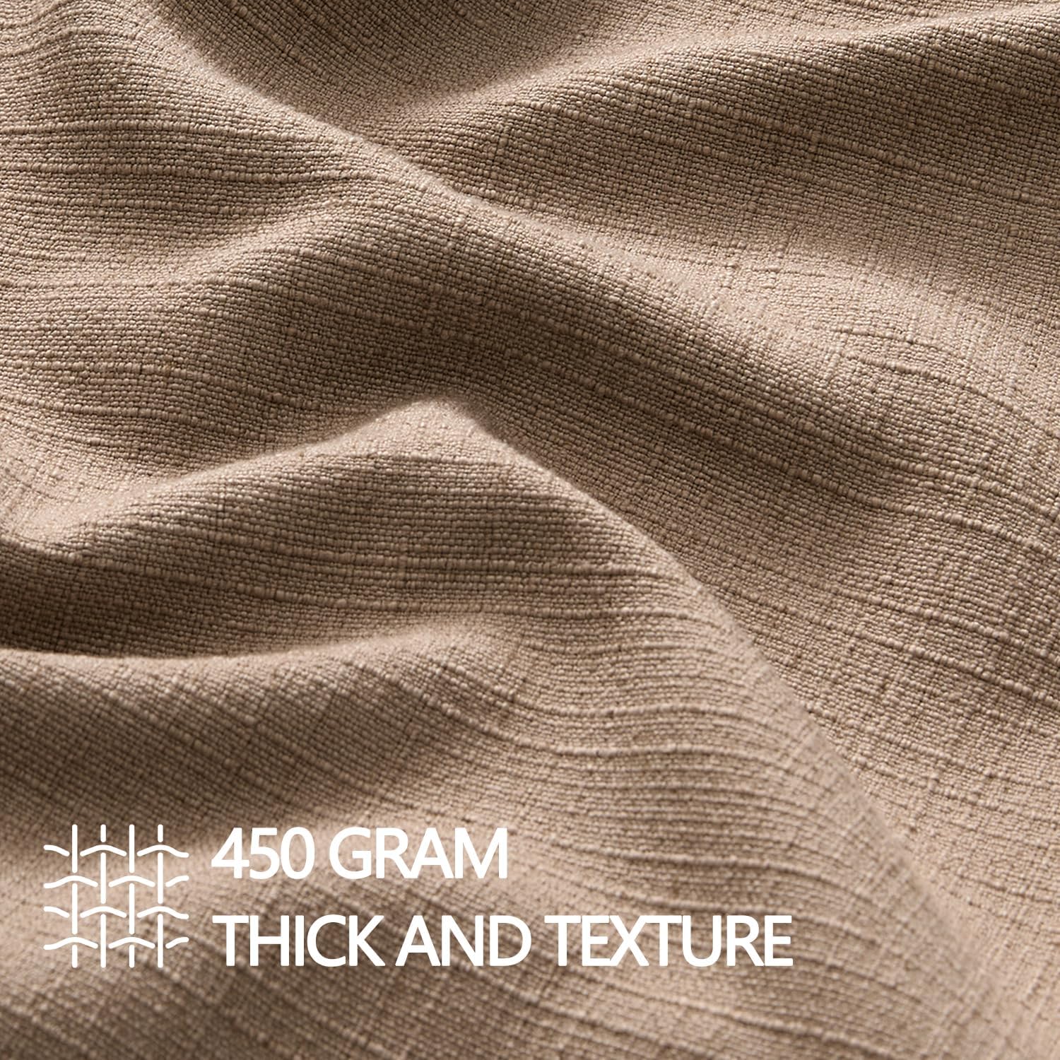 MIULEE Decorative Pillow Covers 22x22, 2 Pack Boho Farmhouse Neutral Throw Pillows for Couch, Thick Textured Modern Linen Cushion Cases Sofa Bed Living Room Home Decor, Coco Brown