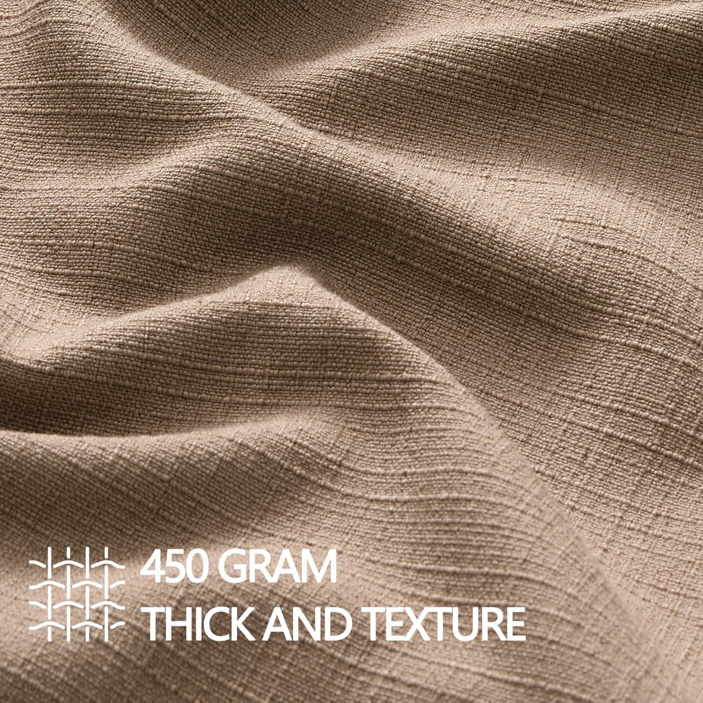 MIULEE 24x24 Decorative Euro Sham Pillow Covers, 2 Pack Large Boho Farmhouse Neutral Throw Pillows for Bed, Thick Textured Modern Linen Cushion Cases Couch Sofa Living Room Home Decor, Coco Brown