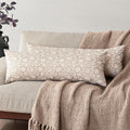 Foindtower Set of 2 Decorative Long Body Lumbar Throw Pillow Covers Accent Farmhouse Cushion Covers Boho Floral Pillowcase for Couch Sofa Bedroom Living Room Home Decor,14×36 Inch,Ivory Beige