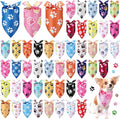 Abbylike 100 Pcs Paw Print Dog Bandanas Bulk Soft Triangle Kerchief Bibs Scarf Set for Pets Dogs Walking Photo Props Pets Shops Adoption Events Halloween Gifts Party Costume (25.6 x 17.7 x 17.7 Inch)