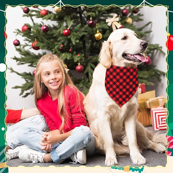 Newwiee 100 Pieces Christmas Dog Bandanas Bulk for Dogs Holiday Triangle Bibs Scarf Xmas Soft Breathable Large Dog Christmas Santa Scarf Accessories for Dog Pet Puppy Cat