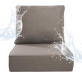 6 inches Thicker Outdoor Chair Cushions Set- 24" *24" *6" Waterproof Patio Furniture Cushions with Removable Cover, 28D High Density Sponge Filling Thicken Outdoor Patio Cushions - Grey