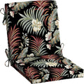 Arden Outdoor Midback Chair Cushion, 18 x 16.5, Rain-Proof, Fade Resistant Simone Black Tropical