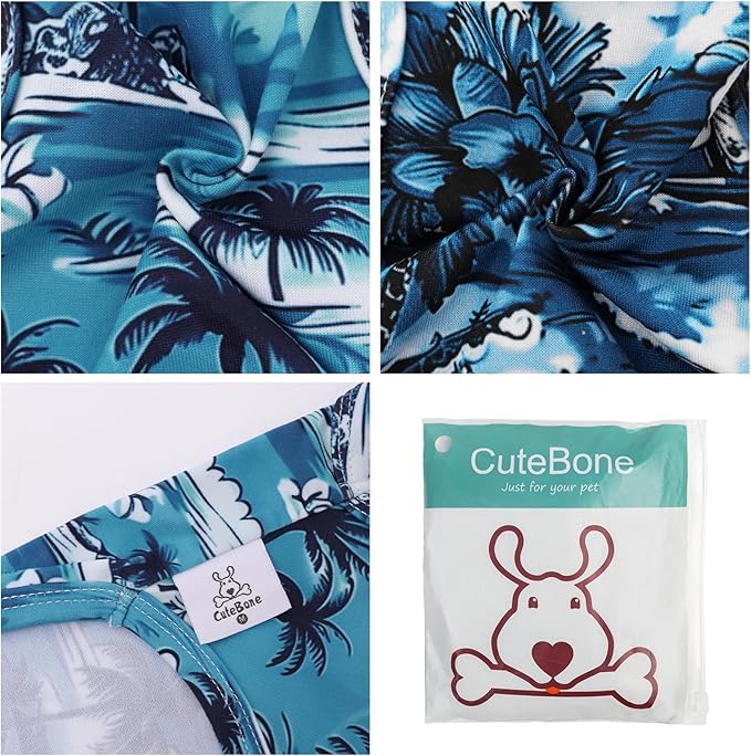 CuteBone Dog Shirts 2-Pack Soft Pet Clothes Breathable Summer Vest for Small Puppy and Stretchy Cat Apparel 2BX19L