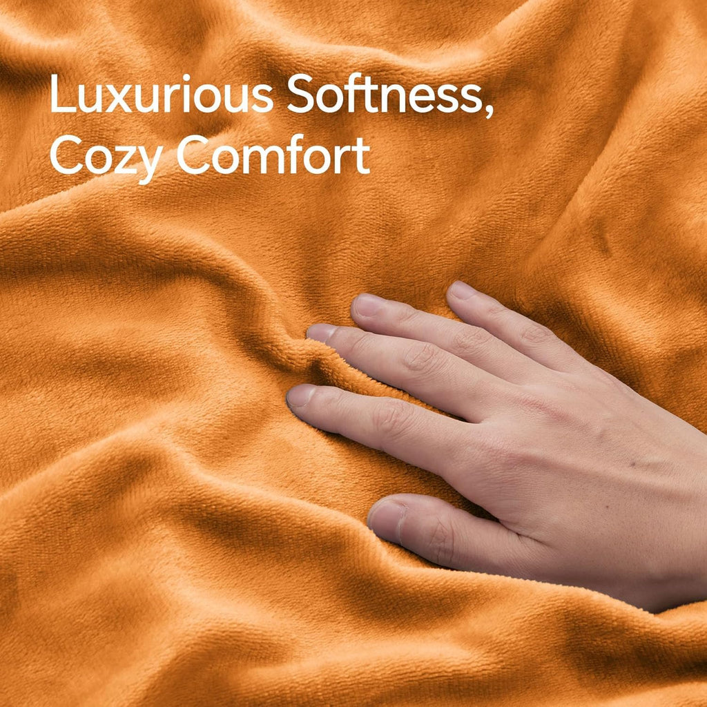 BEDELITE Flannel King Size Pillow Cases Set of 2, Super Soft Fleece Pillowcases with Zipper for Bedroom, Sofa, Couch,Luxury Cozy Fuzzy Velvet Pillow Shams for All Seasons(20x36 Inches,Burnt Orange)