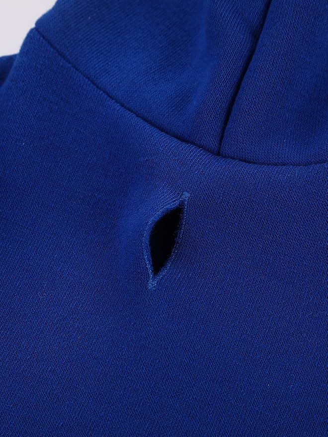 QWINEE Basic Dog Hoodie Sweatshirt Puppy Sweater Warm Cat Costumes Pet Clothes for Chihuahua Puppy Kitten Small Medium Dogs Royal Blue Small