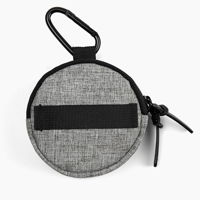 Snackpack Double Insulated Dog Treat Pouch - Holds 1.5 Cups - Dog Training and Walks Snack Bag, Two Pockets for Dry or Wet Treats, Attaches to Leash, Belt, or Bag - Heather Grey