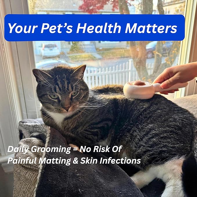 Steam Pet Brush for Dogs & Cats – Self-Cleaning Cat Brush with Steam, Pet Steamer Grooming Tool for Shedding, De-Shedding Hair Removal Comb & Massage for Pets by Vivid Creations