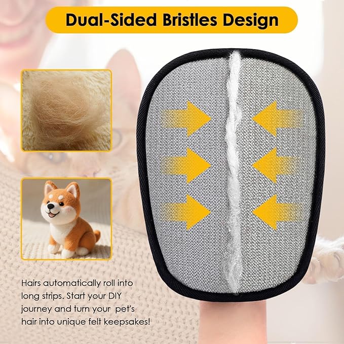 SAWMONG 2Pcs Pet Hair Removal Glove, Fan-Shaped Pet Hair Remover Glove Newly Upgraded, Removing Shed Pet Hair from Dogs & Cat, Reusable Pet Hair Removal Tool for Couch,Furniture, Carpet, Clothes