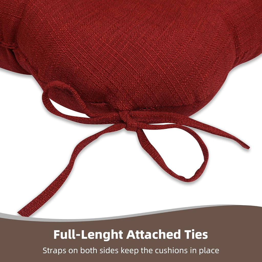 RACE LEAF 17" x 17" Patio Chair Seat Pads Red - Outdoor/Indoor Patio Cushions Set of 2 - Replacement Cushions for Chairs and Seating - Olefin Seat Pads for Porch, Deck, and Garden Seats