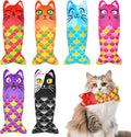 Catnip Toys for Indoor Cats Large Adult Cat Plush Toys with Crinkle Kitten Chew Kicker Toy 6 PCS