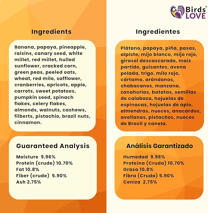 Birds LOVE All Natural Garden Blend Bird Food for Medium Birds - Cockatiels, Green Cheek Conures, Ringneck Parakeets and Small Quakers 4lb
