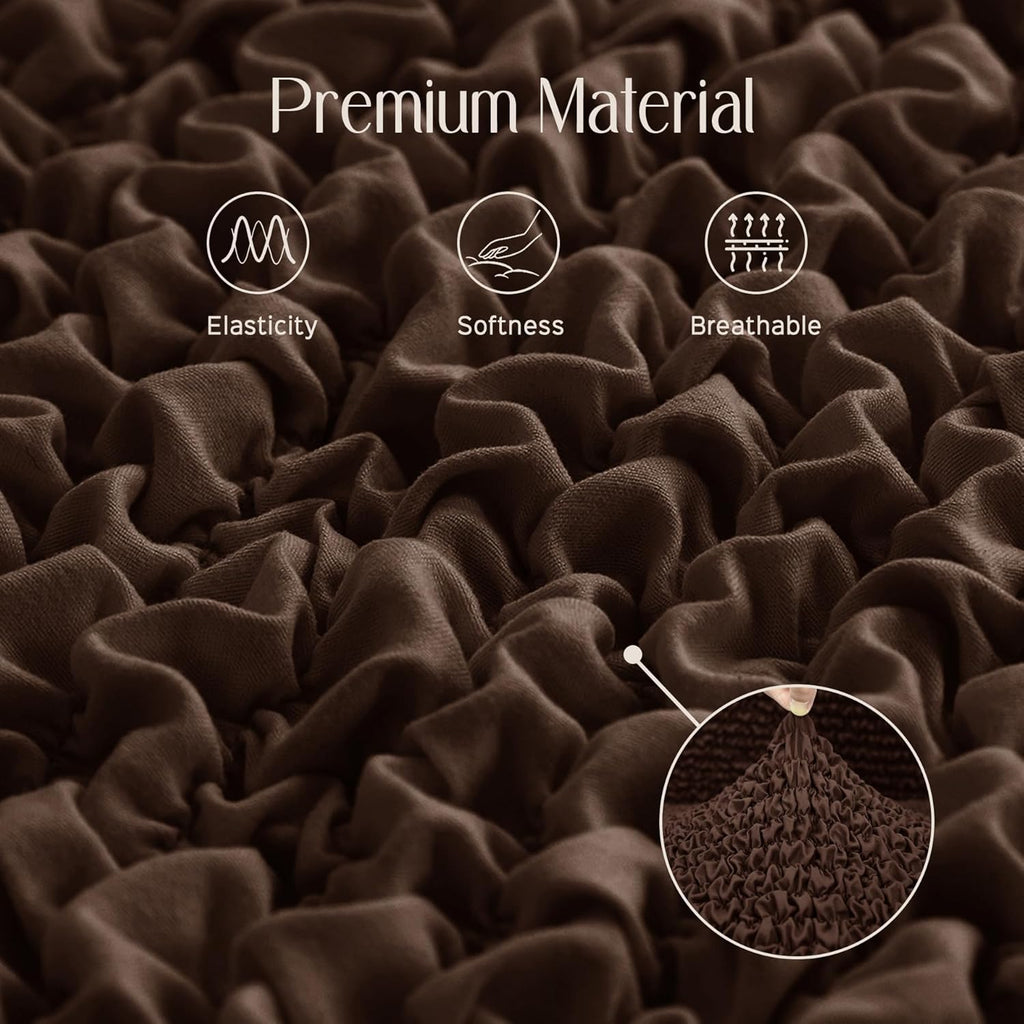 Throw Pillow Covers 18x18 Inch Solid Stretch Fabric Flexible Size Decorative Pillow Covers 20x20 Inch with Hidden Zipper Farmhouse Square Cushion Case for Couch Sofa Bed (Pack of 1, Brown)