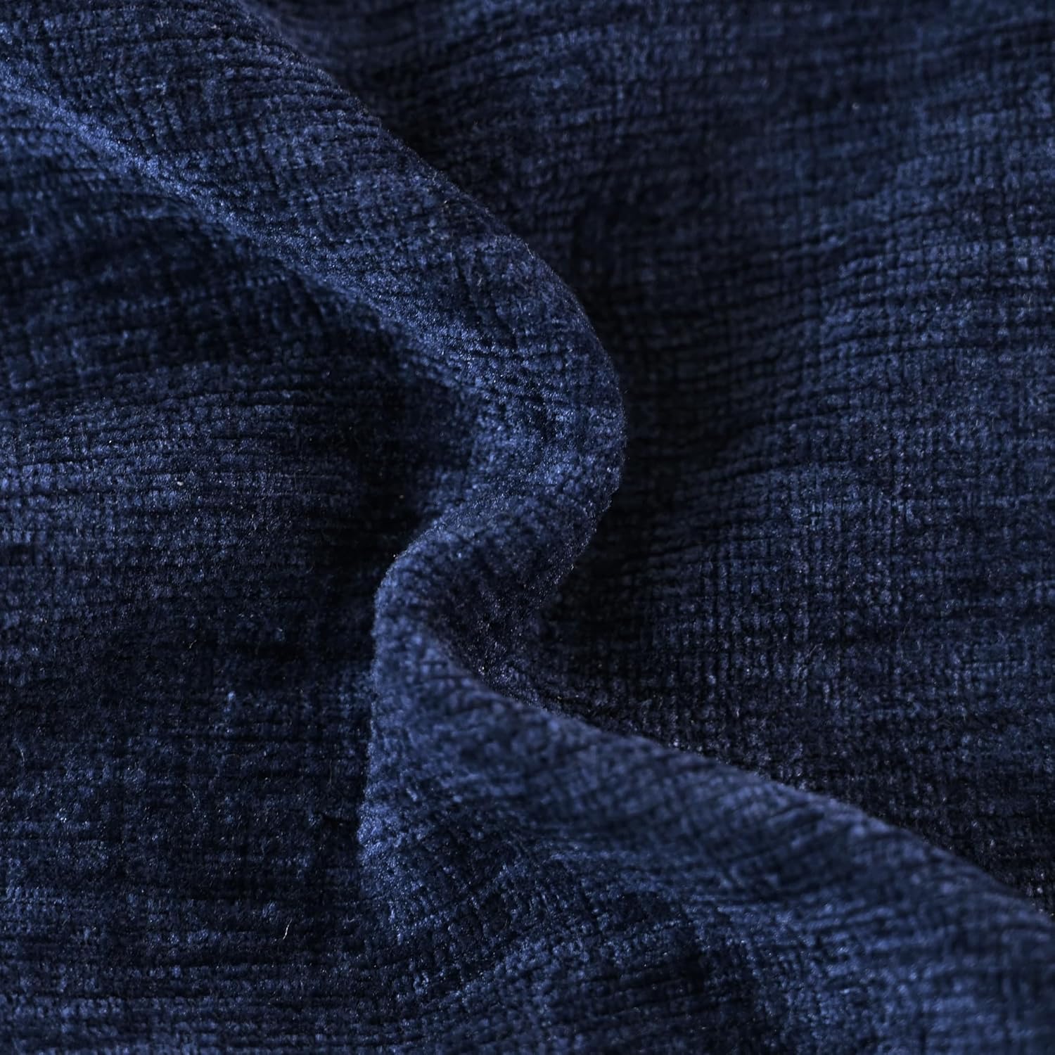 CaliTime Throw Pillow Covers Decorative 22 X 22 Inches Pack of 2 Cozy Solid Dyed Soft Chenille Cushion Cases with Pom Poms for Couch Sofa Bed Living Room Home Navy Blue