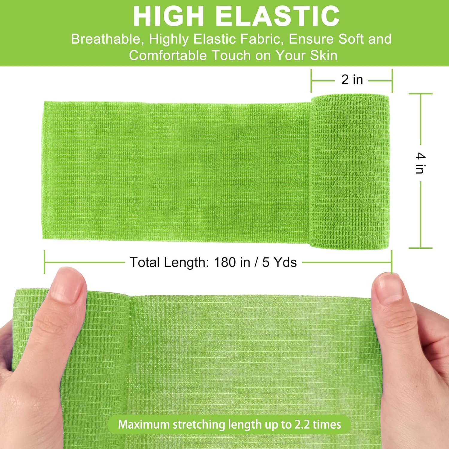 24 Pack Self Adhesive Bandage Wrap, 4” x 5 Yards Elastic Cohesive Bandage Wrap Self Adherent Medical Tape for Sports, Ankle, Wrist Sprains, Pet First Aid, Vet Wrap