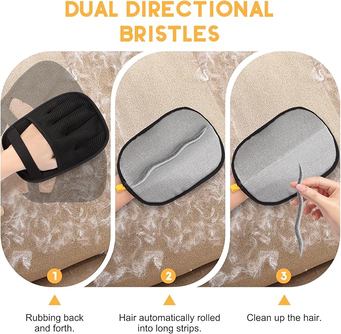 Pet Hair Remover, 2025 Upgrated Five-Finger Electrostatic Pet Hair Removal Gloves, Cat & Dog Hair Remover for Couch, Furniture,Clothing, Animal Fur Removal Tool, Cat Grooming Gloves-1 PCS