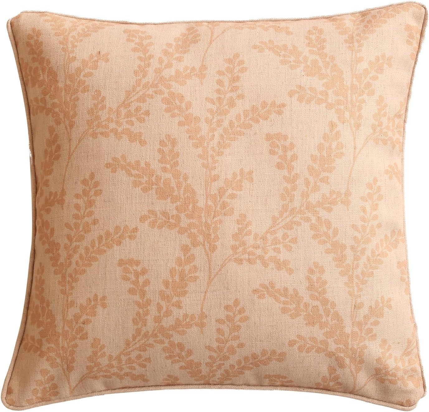 ISAENNE Design Linen Classic Throw Pillow Covers 18"x18", French Farmhouse Square Cushion Covers with Beige Branch Floral Pattern Decoration Pillowcases for Bed,Living Room,Outdoor,Car