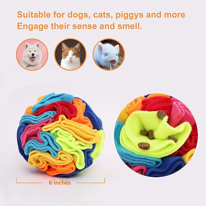Snuffle Ball - Snuffle Ball for Dogs, Interactive Dog Toys to Keep Them Busy, Puppy Dog Puzzle Toy with Storage Bag Machine Washable