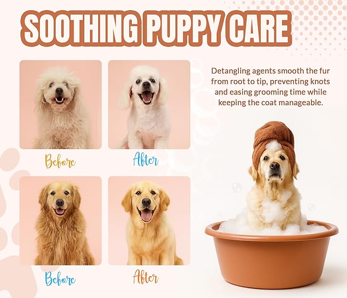 ALFIE'S CHOICE Puppy Shampoo and Conditioner Set | 16 fl oz Each | for Sensitive & Itchy Skin | Puppies, Adults & All Breeds of Dogs