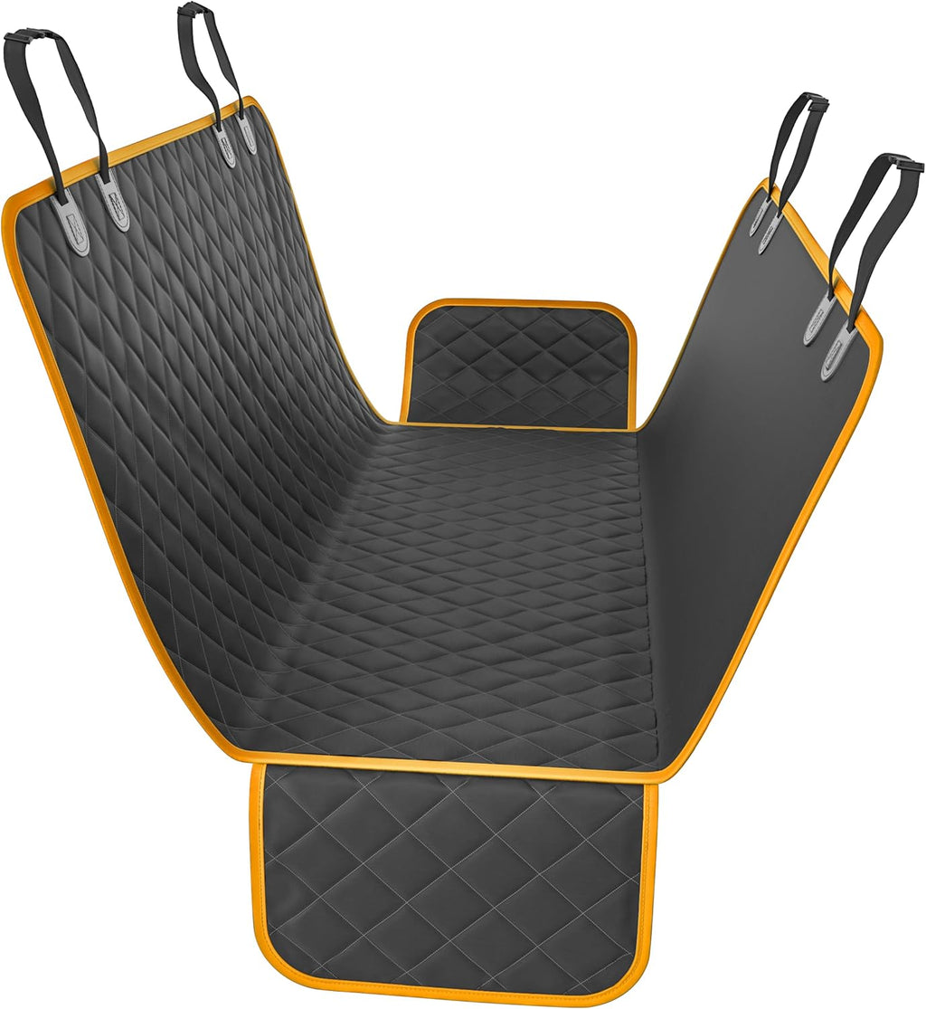 Active Pets Dog Car Seat Cover for Back Seat, Waterproof Pet Hammock Protector, Durable Nonslip Seat Protection SUV Truck, Standard 53"x56", Orange