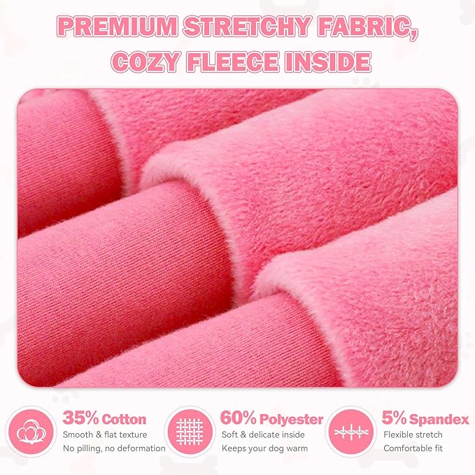 4XL Dog Sweaters for Large Dogs,Dog Hoodie,Cozy Fleece Interior Sweatshirt with Hood & Pocket,Leash Hole,Pet Clothes Sweater Hoodie for Large Dogs,Pink&4XL